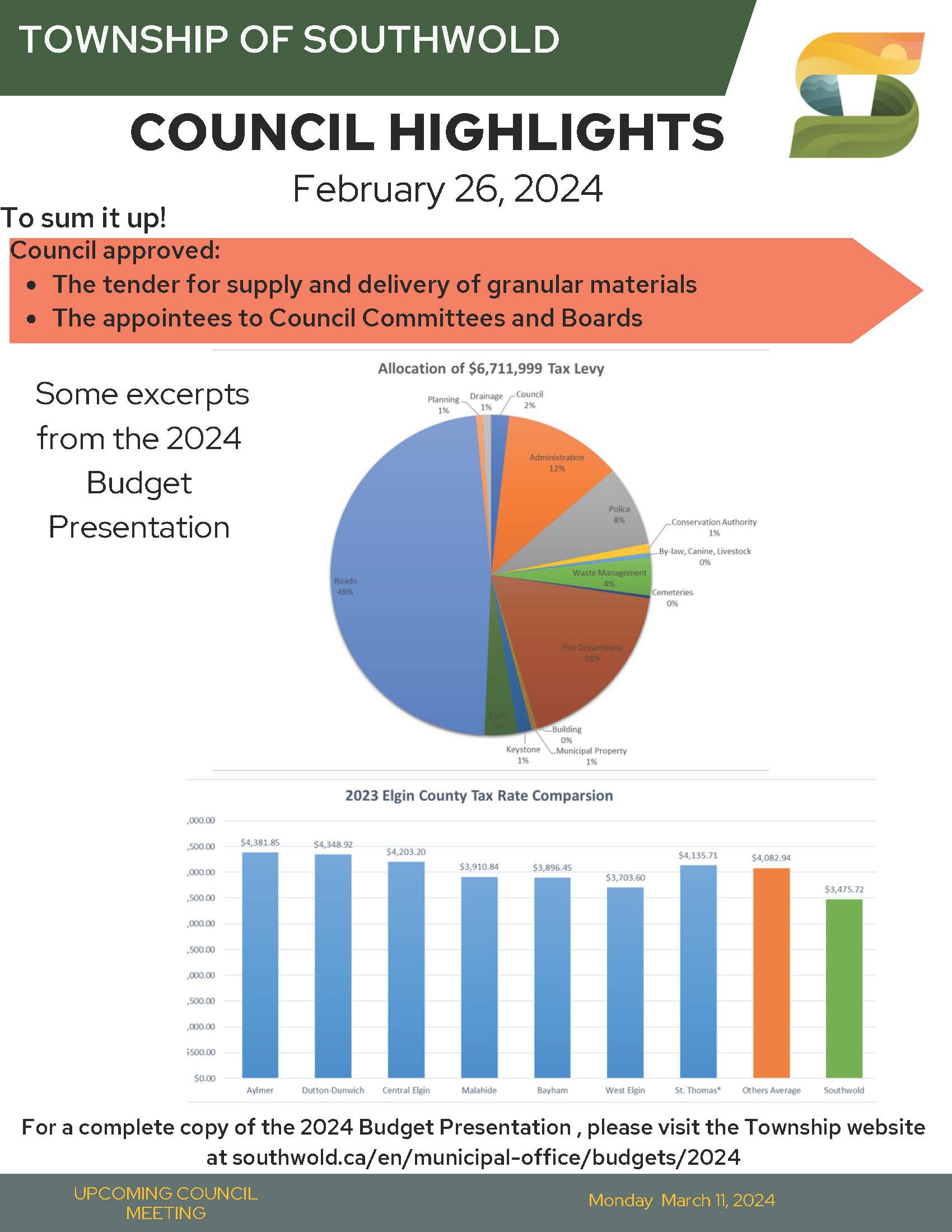Council Highlights - February 26, 2024